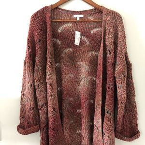Maurices Brown Multi-Colored Open Front Cardigan Sweater Size L